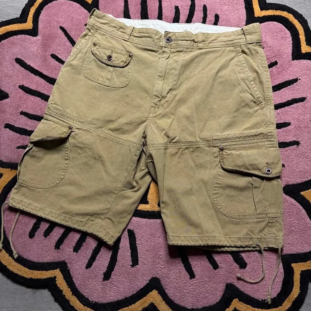 Vintage Polo Ralph Lauren Utility Hunting Cargo Shorts Size 36 Tan